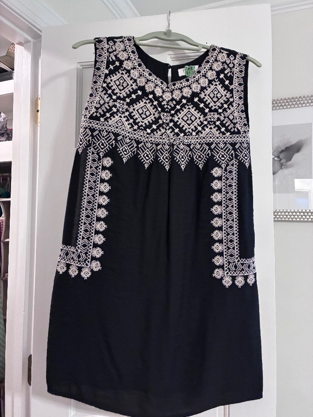 THML black embroidered dress